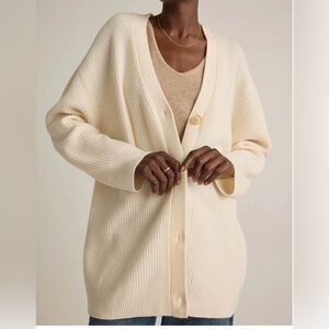 Quince Mongolian Cashmere Oversized Boyfriend Cardigan Sweater